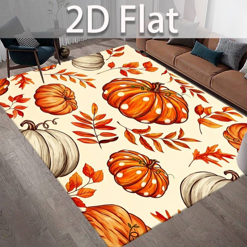Commercial Printing Machine - Autumn Orange Pumpkin Maple Leaf Print