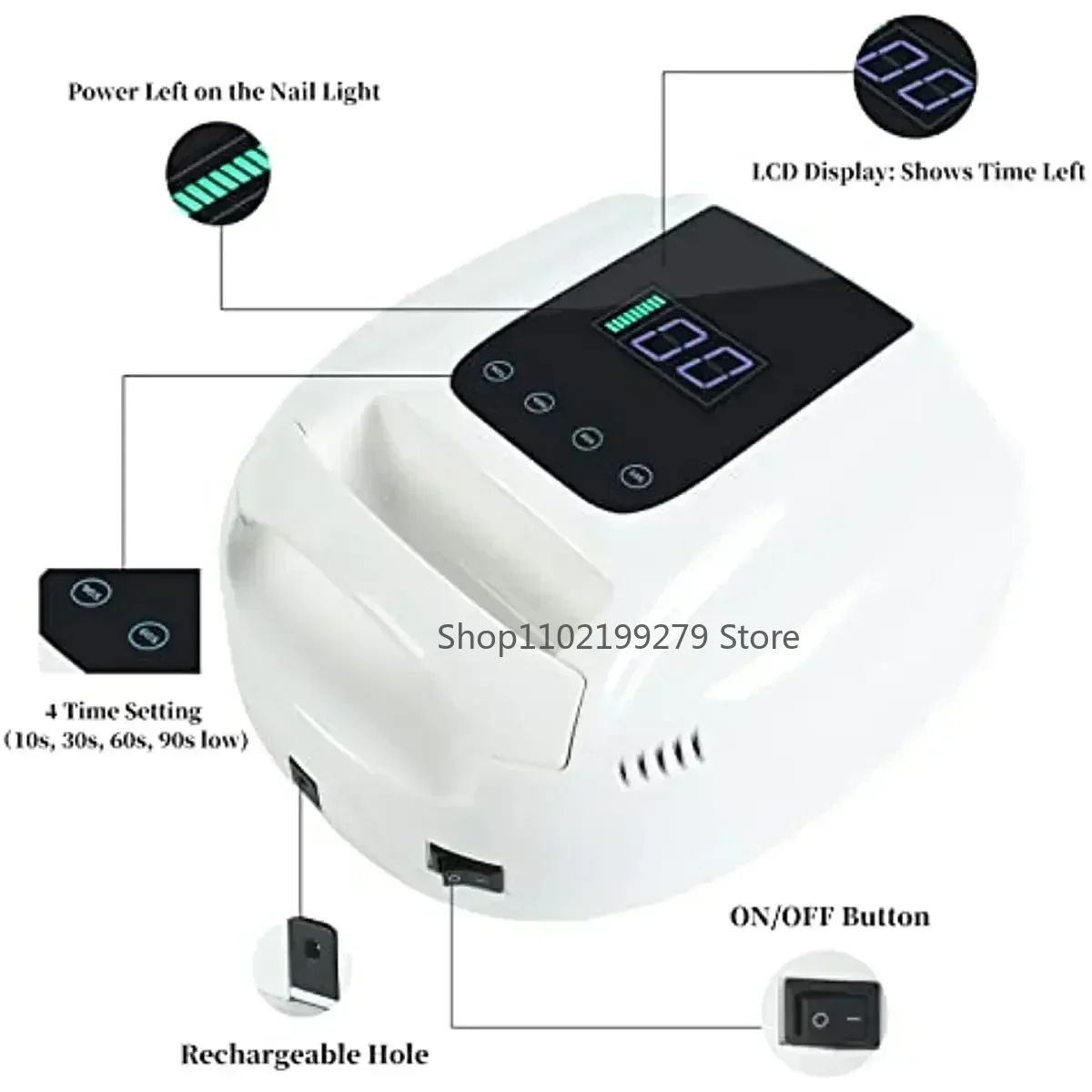 New Rechargeable Nail Lamp Cor - đánh giá và giá Exposure Unit Uv